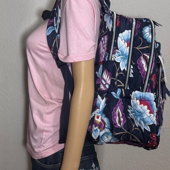 Vera Bradley XL Campus Backpack in Performance Twill Mayfair in Bloom NWT - Picture 6 of 13